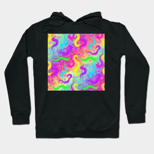 Worm on a string Violence Bright Colored Crime Woerms on Rainbow Hoodie